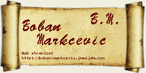 Boban Markčević vizit kartica